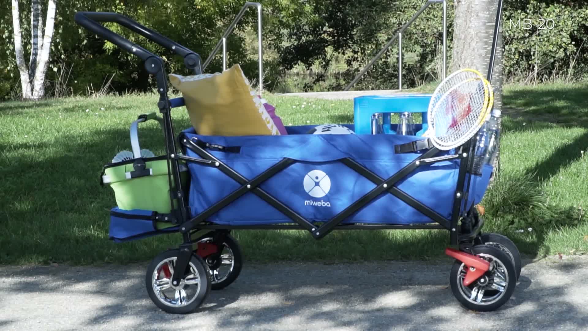 Miweba Bollerwagen MB-20 faltbar | Transportwagen mit Dach Produktbild-Vorschau 7