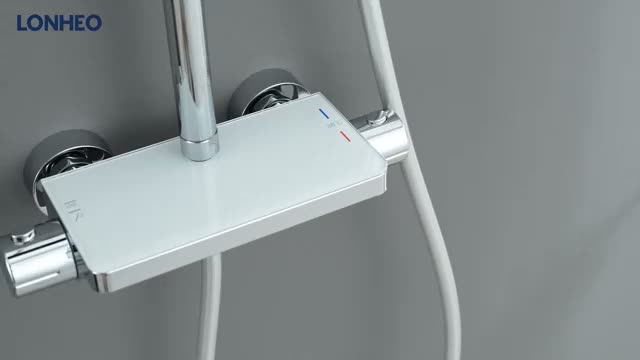 Auralum Duschsystem mit Thermostat und Glasablage, Produktbild-Vorschau 7