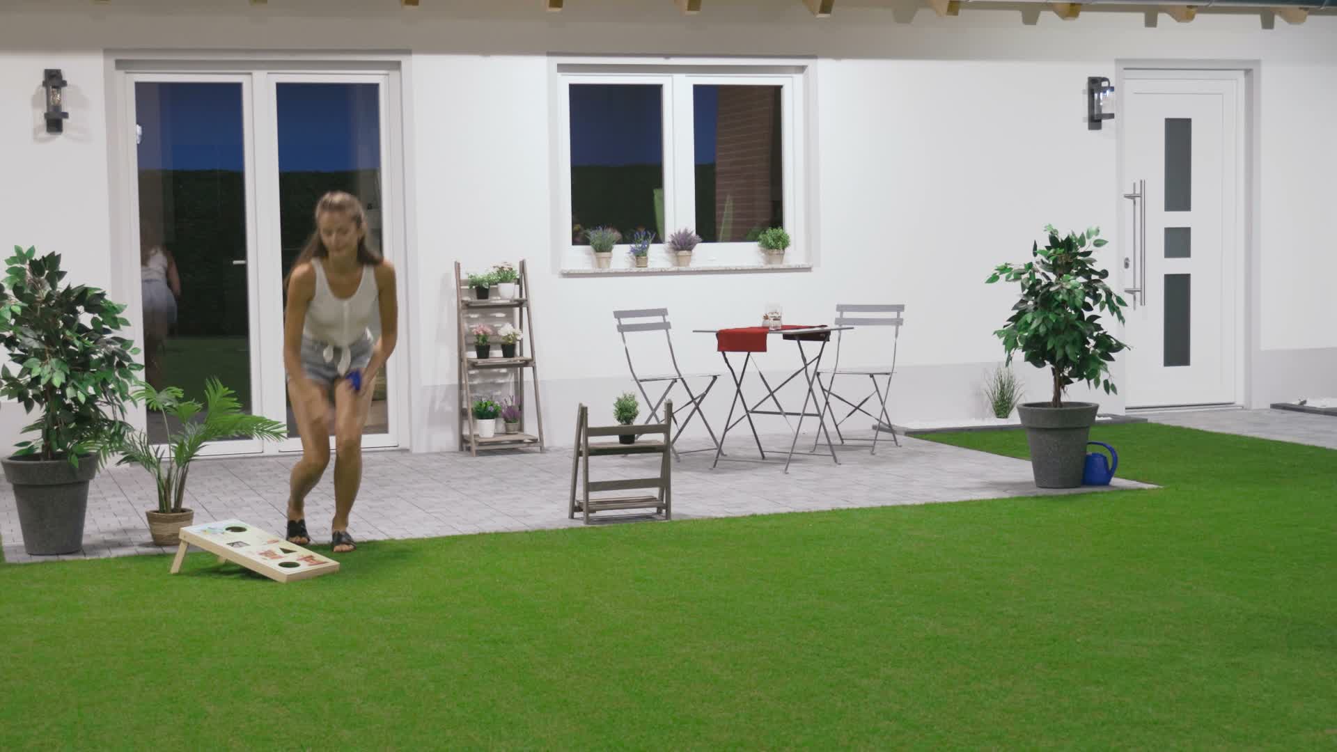 Relaxdays Cornhole Wurfspiel, 10 Bean Bags, Sackloch Spiel, Produktbild-Vorschau 7