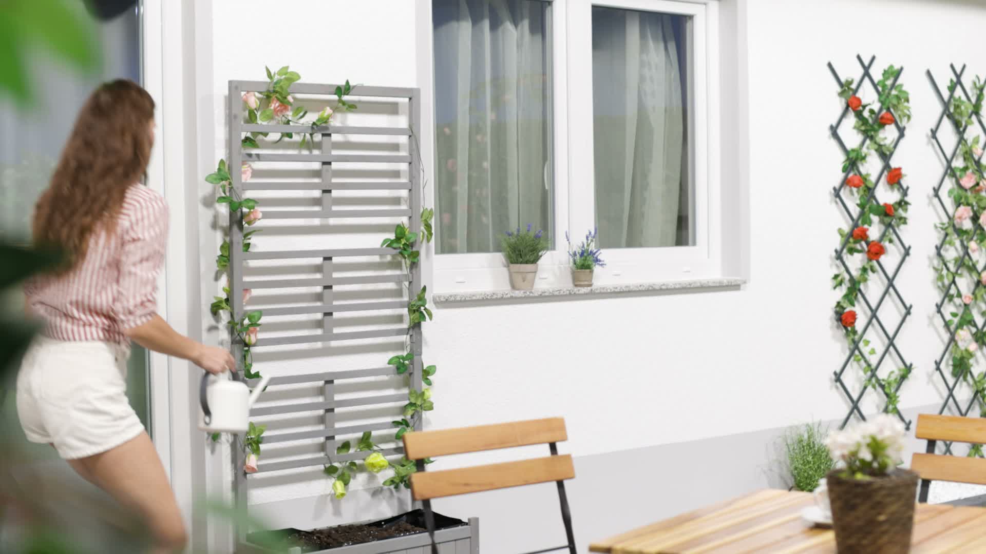 Relaxdays Pflanzkasten mit Spalierwand, HBT 171 x 71,5 x Produktbild-Vorschau 7