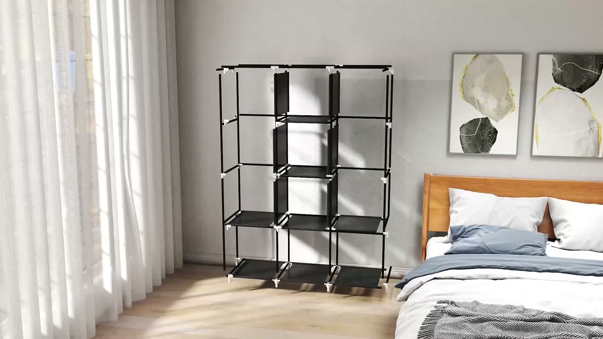 HOMCOM Stoffschrank, Faltschrank, Kleiderschrank mit Produktbild-Vorschau 7