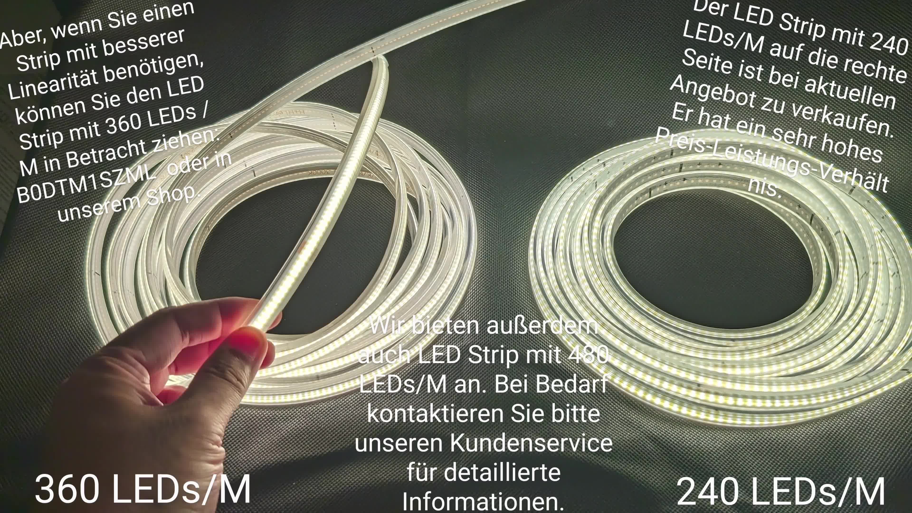 02 Meter, Neutralweiß 4000K COB LED Strip Streifen Set, Produktbild-Vorschau 7