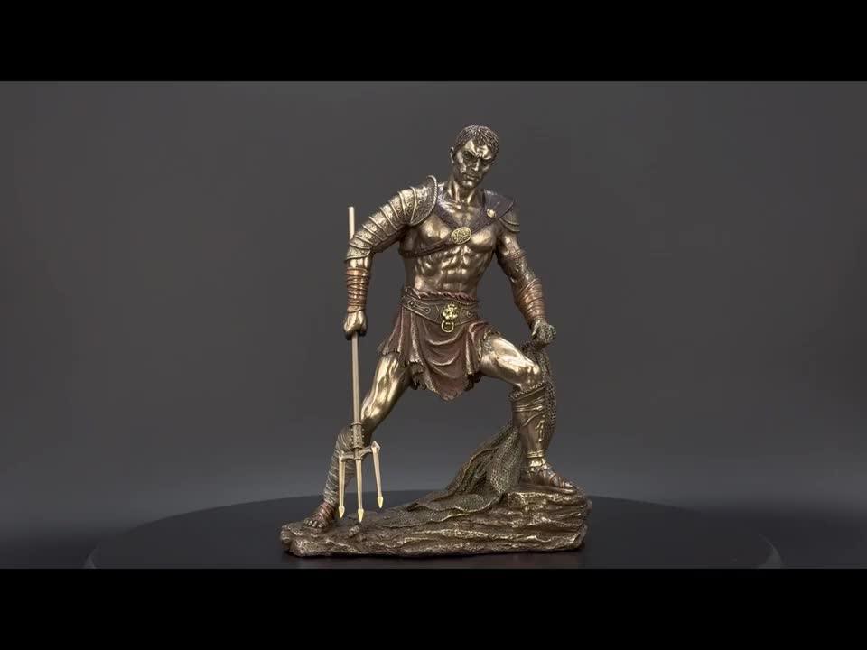 Sculpture "Gladiateur romain - Retiarius" - bronzé, peint à Voir les images du produit 7