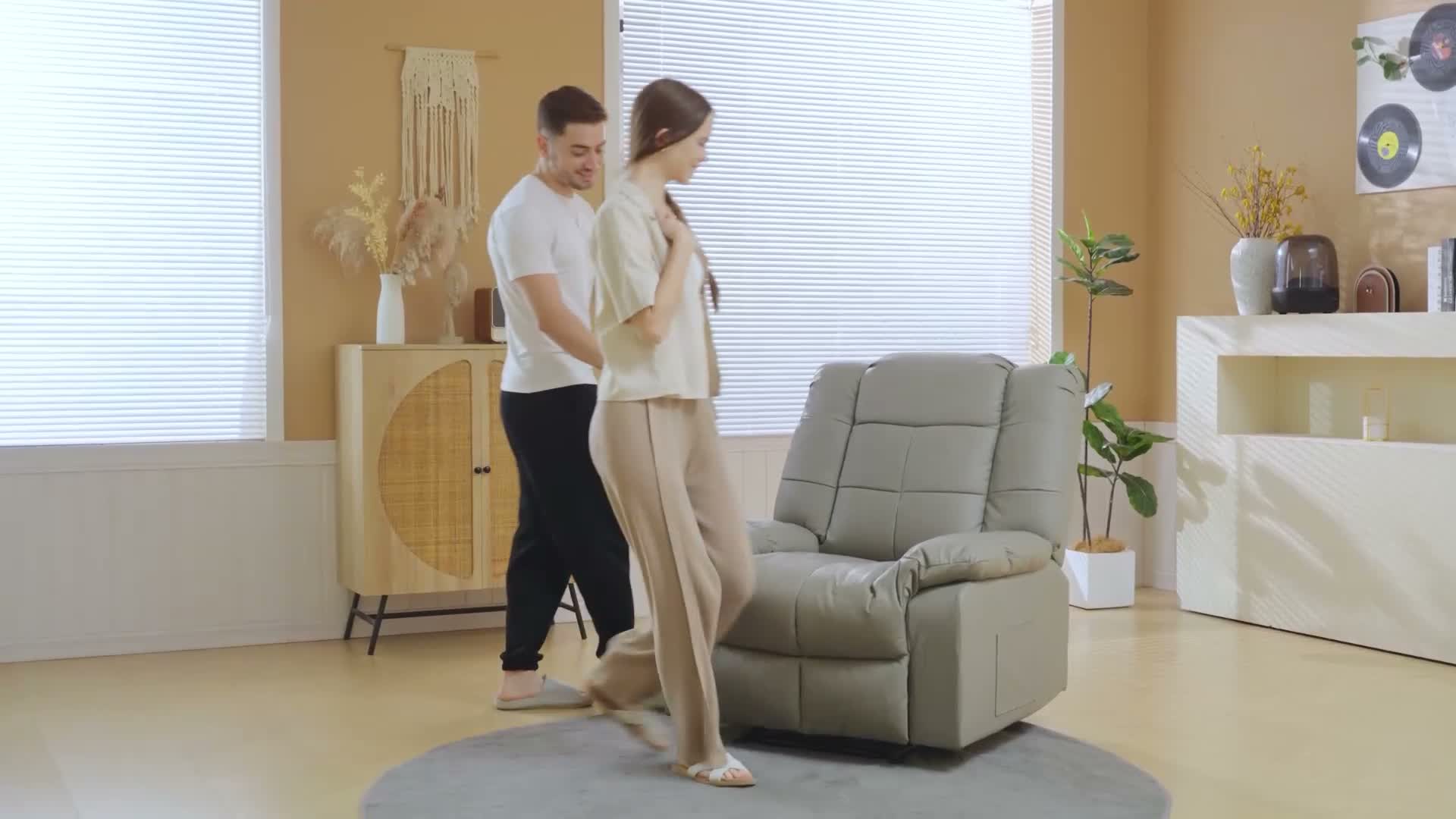 HOMCOM Massagesessel Fernsehsessel mit Liegefunktion 8 Produktbild-Vorschau 7