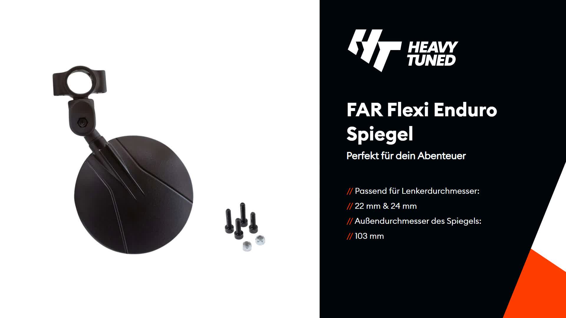 FAR Spiegel Flexi Enduro klappbar schwarz kompatibel mit Produktbild-Vorschau 6