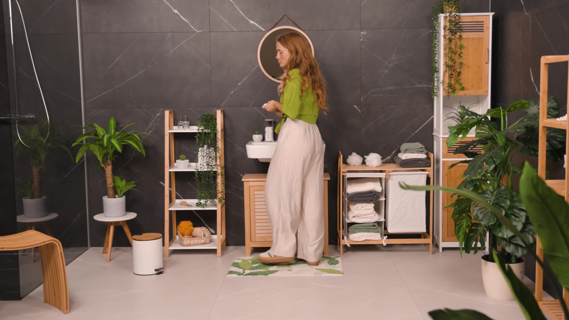 Relaxdays Bad Set, Mülleimer & Klobürste, Kosmetikeimer 5 Produktbild-Vorschau 7