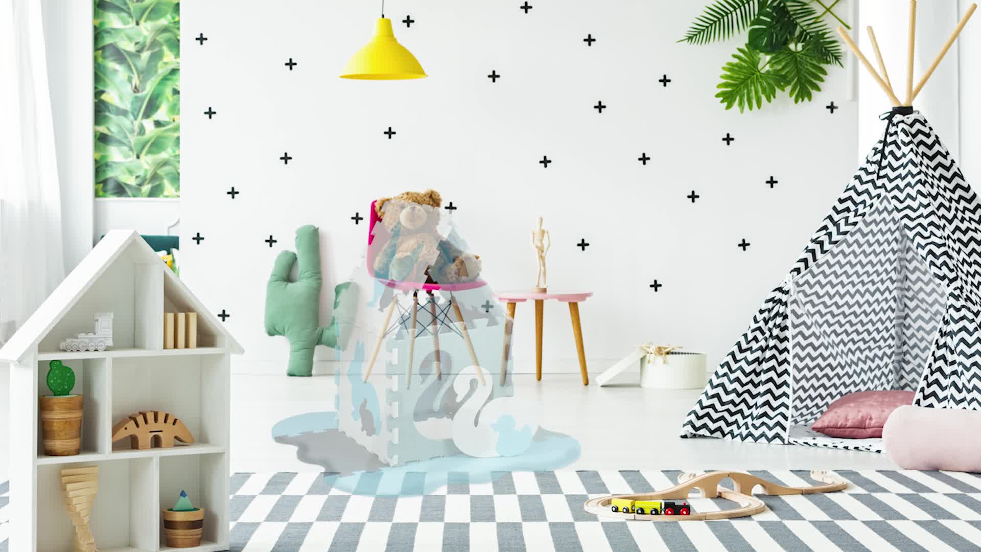 Relaxdays Puzzlematte, 25tlg. Baby Spielmatte mit Rand, Produktbild-Vorschau 7