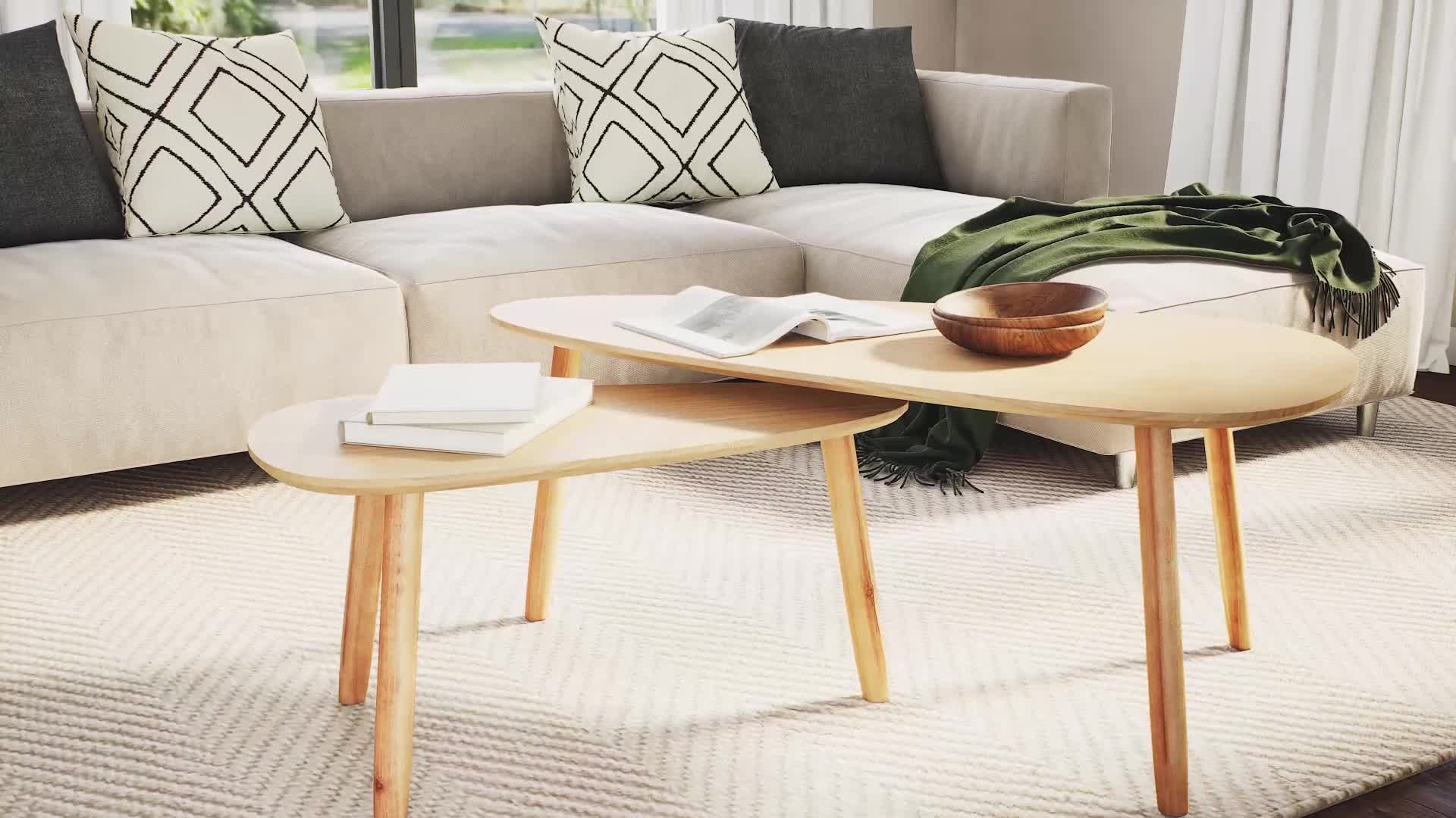 vidaXL 2-tlg. Couchtisch-Set Massivholz Kiefer Weiß Produktbild-Vorschau 7