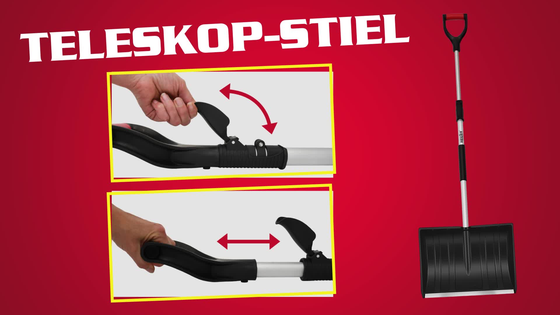 HECHT Schneeschieber Schneeschaufel Teleskop 485 TF | 49 cm Produktbild-Vorschau 7