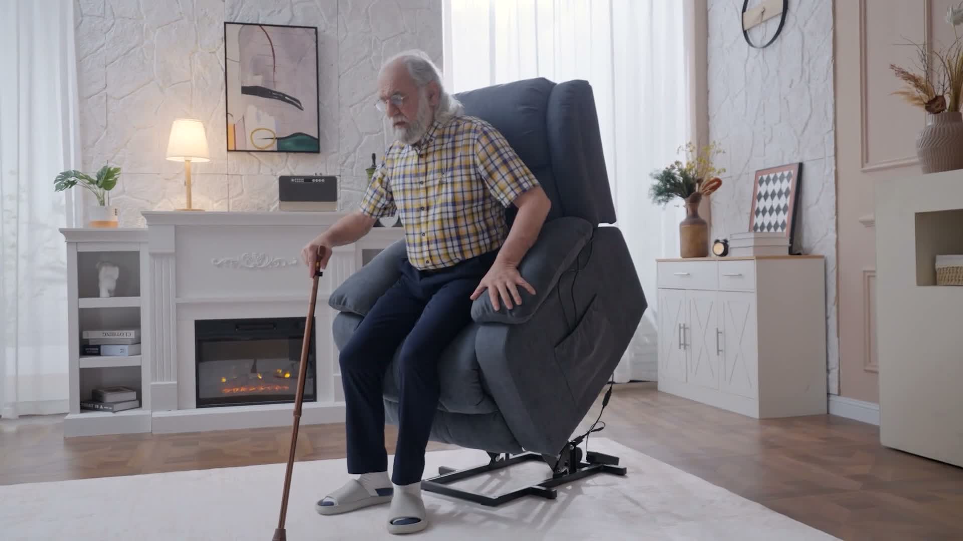 HOMCOM Fernsehsessel mit Aufstehhilfe Elektrisch Produktbild-Vorschau 7
