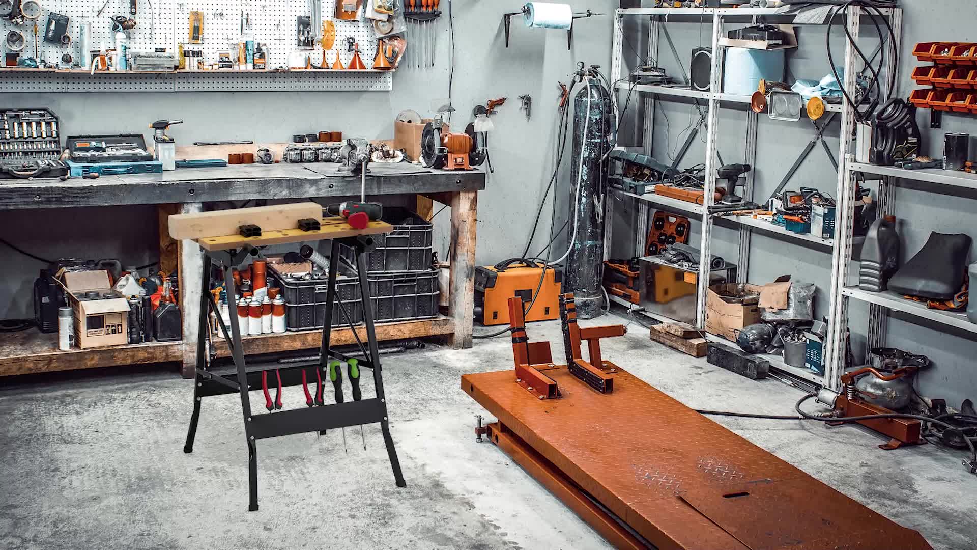 Relaxdays Werkbank klappbar, bis 100 kg, verstellbarer Produktbild-Vorschau 7