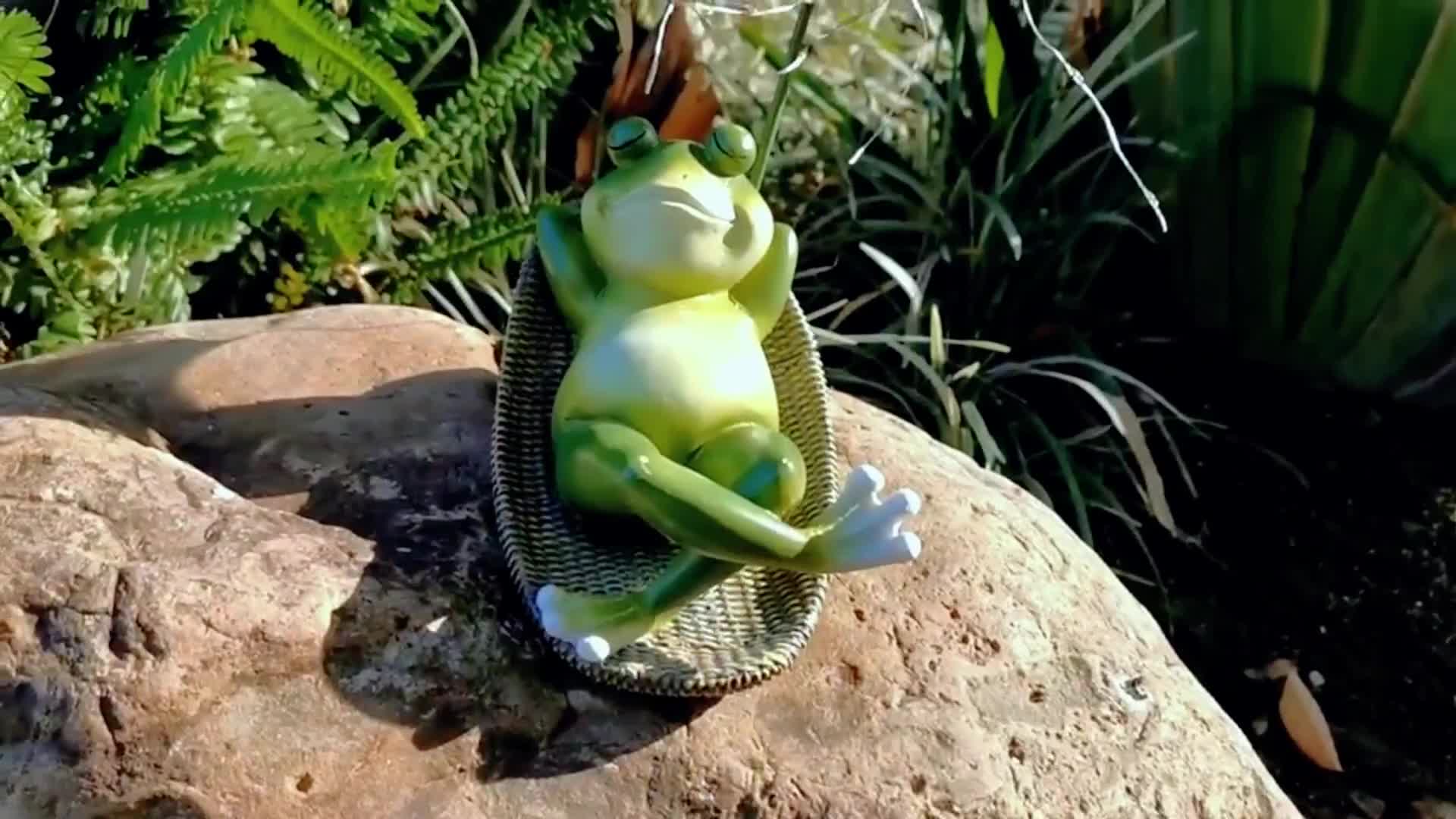 Gartenfiguren, Frosch Figuren Draußen Deko Solar Garten Produktbild-Vorschau 7