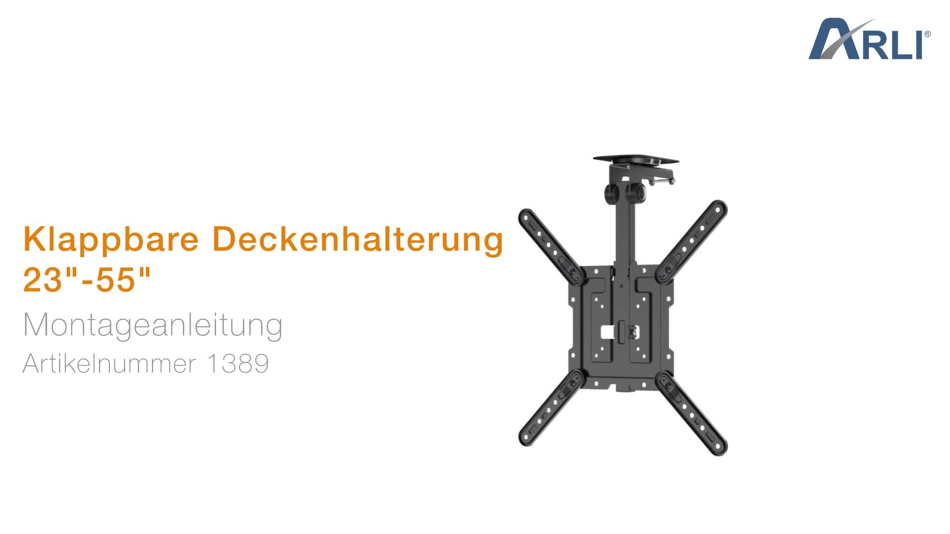 ARLI TV Deckenhalterung klappbar für 23 – 55 Zoll neigbar, Produktbild-Vorschau 7
