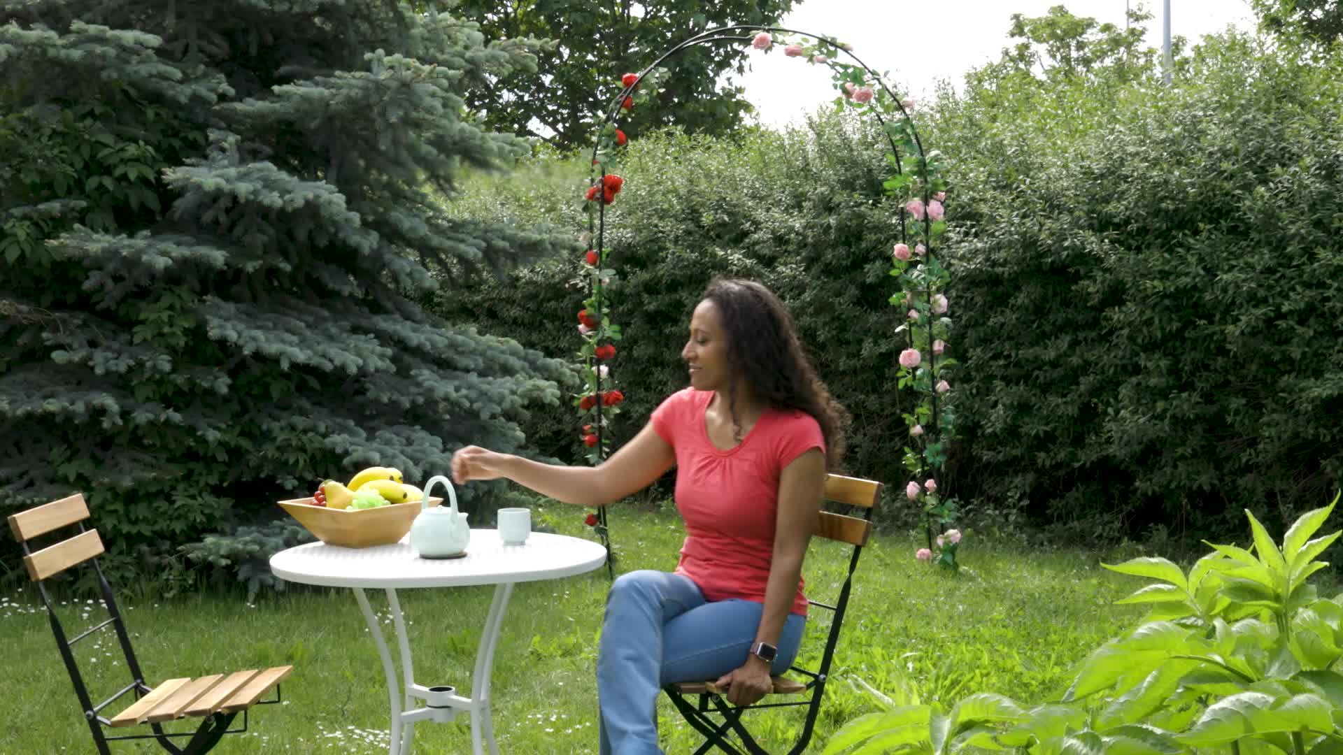 Relaxdays Gartentisch, mit Schirmloch & Stöpsel, Produktbild-Vorschau 7