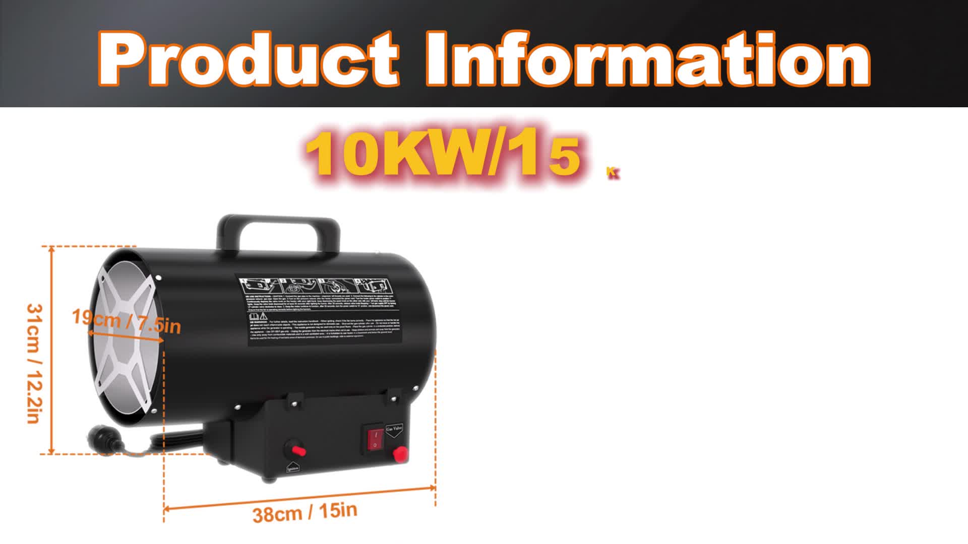 XMTECH 15kW Gasheizgebläse, Gas Heizgerät mit Druckregler Produktbild-Vorschau 7