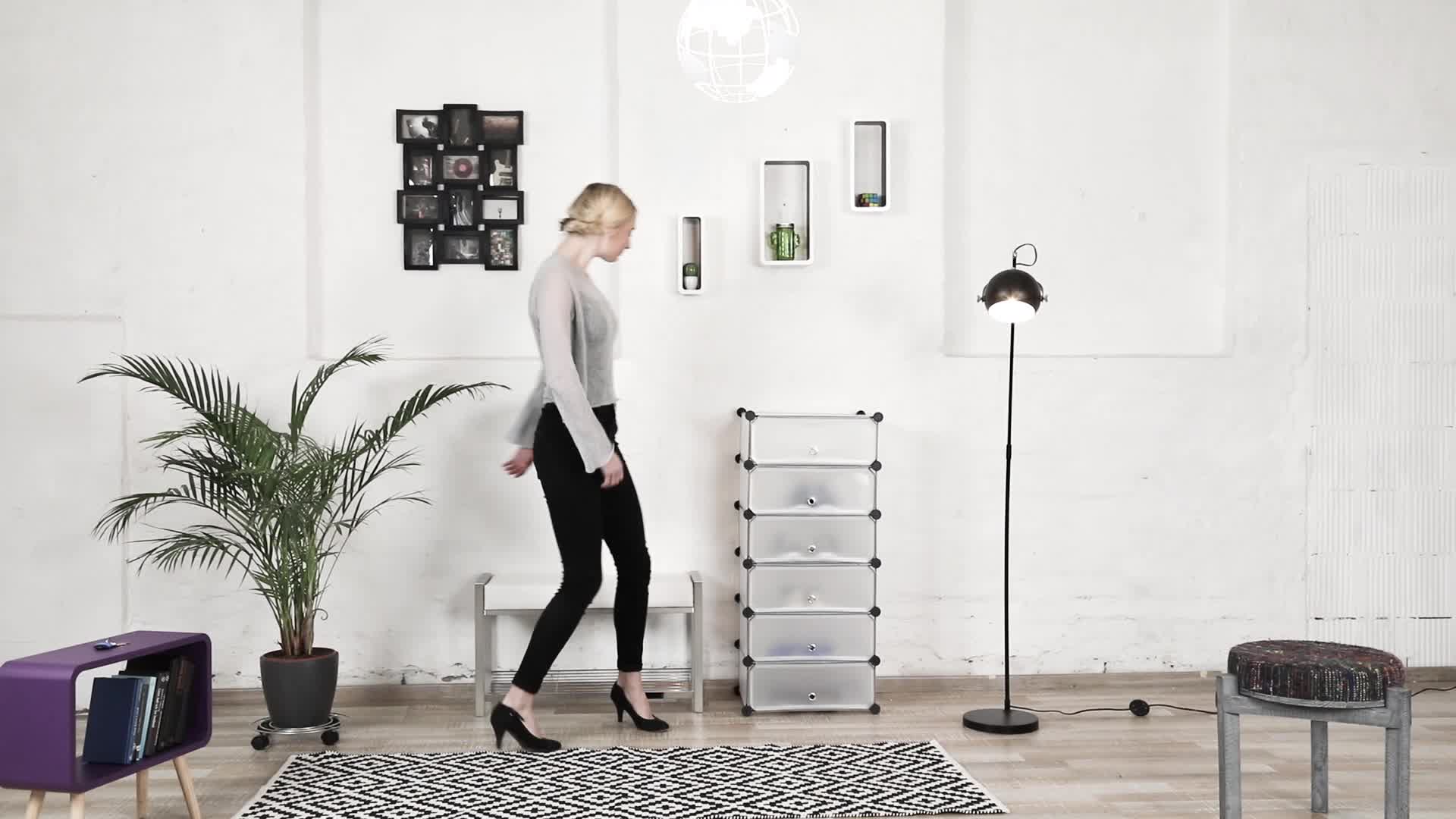 Relaxdays Schuhschrank Kunststoff, Schuhregal geschlossen, Produktbild-Vorschau 7