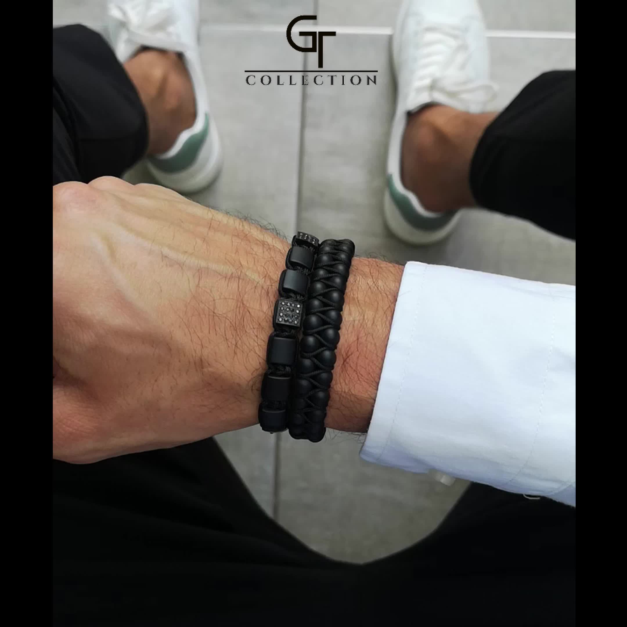 GT Collection | Męska bransoletka z płaskimi koralikami i Podgląd zdjęcia produktu 7