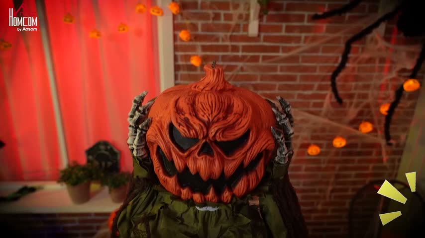 HOMCOM 173 cm Halloween Animierte Kürbis-Skelett Deko Produktbild-Vorschau 7