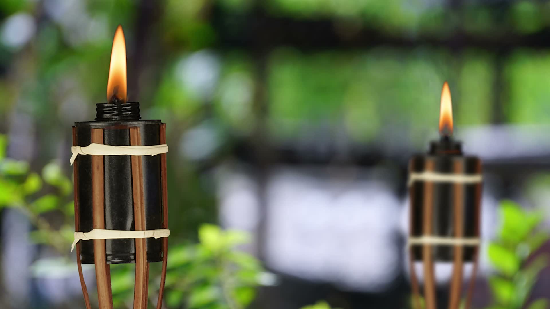 Relaxdays Gartenfackeln, 10er Set, Bambus, Ölfackeln für Produktbild-Vorschau 7