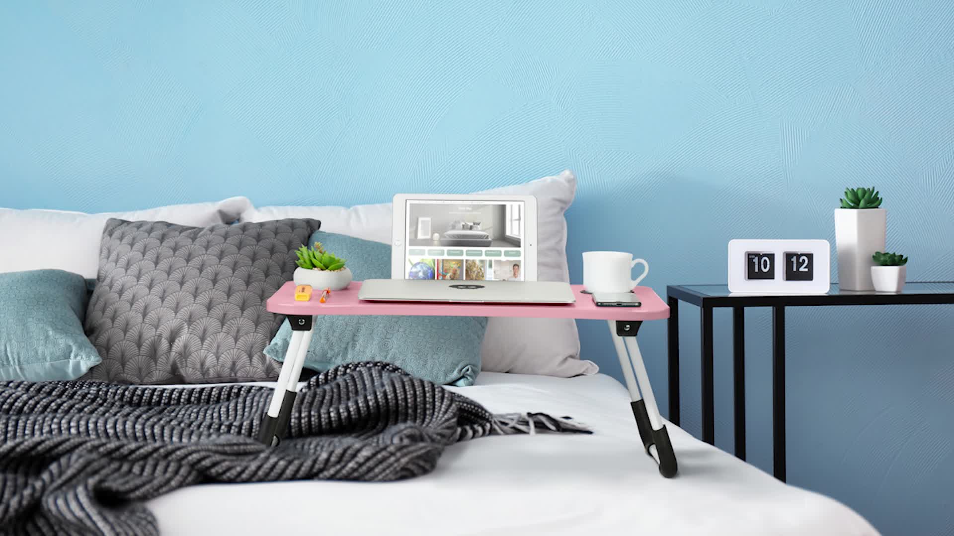 Relaxdays Laptoptisch für Couch, klappbar, Tablethalter, Produktbild-Vorschau 7