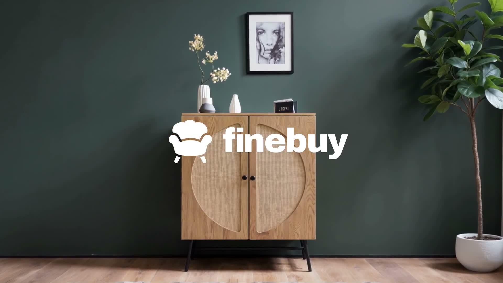 Kommode in Eiche Nachbildung 80 cm Sideboard mit 2 Türen Produktbild-Vorschau 7