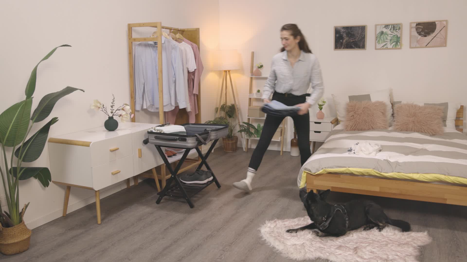 Relaxdays Kofferständer, klappbar, Bambus, HBT: Produktbild-Vorschau 7