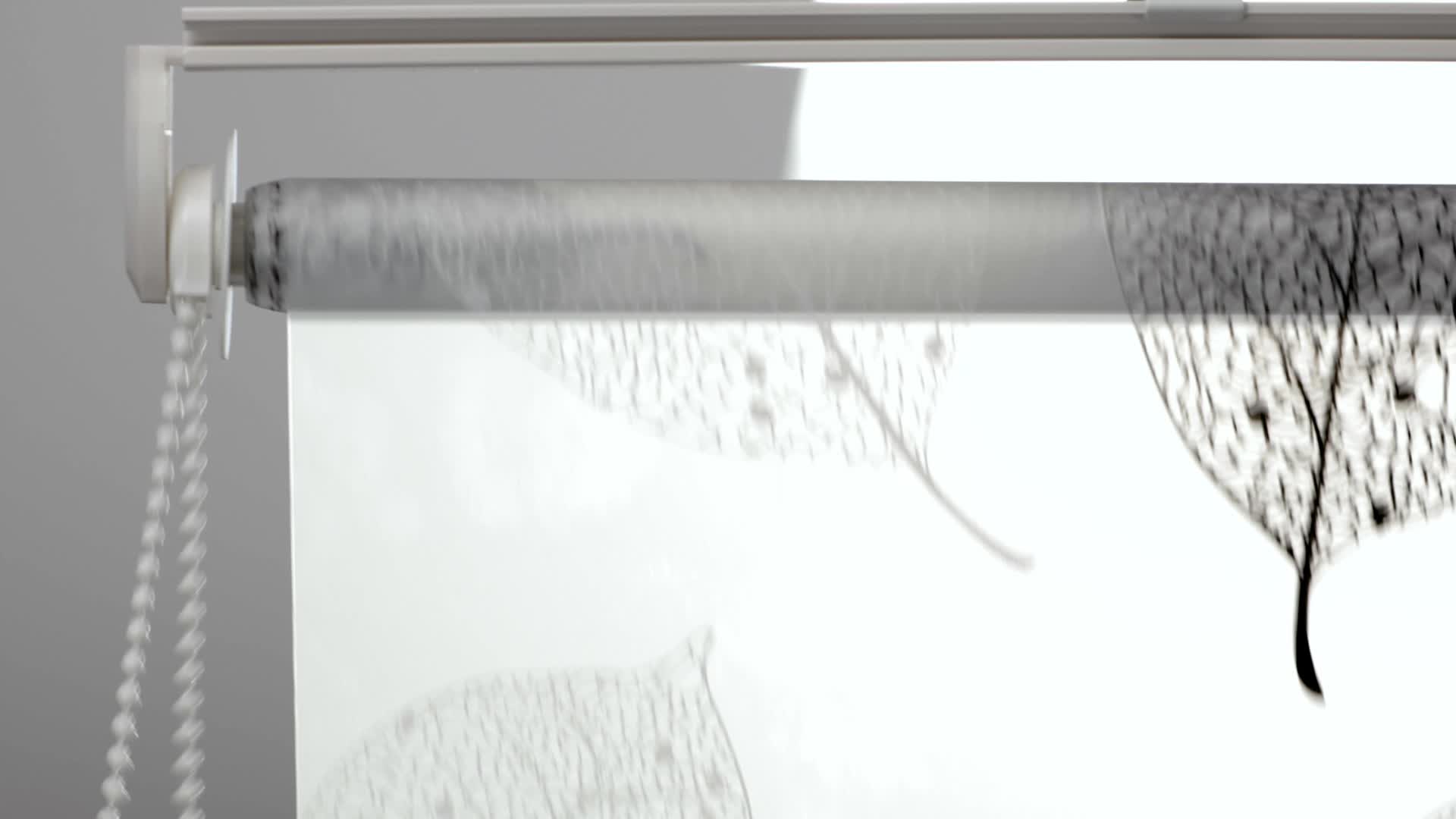 Relaxdays Duschrollo, 160 x 240 cm, Blatt Muster, Seilzug, Produktbild-Vorschau 7