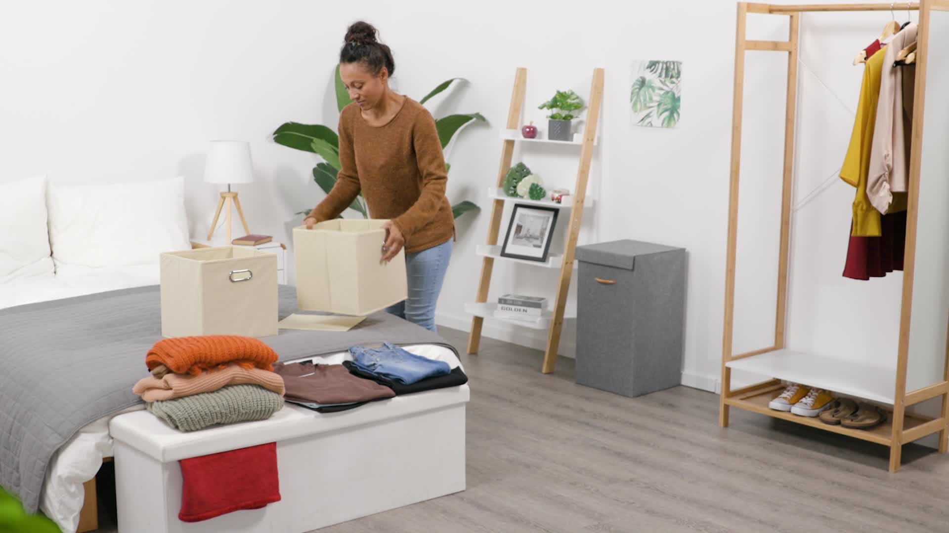 Relaxdays Aufbewahrungsbox 4er Set, faltbare Regalboxen, Produktbild-Vorschau 7