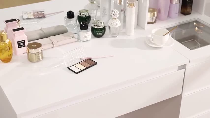AODEMOKO Schminktisch mit Beleuchtung, Schmucktablett, Produktbild-Vorschau 7