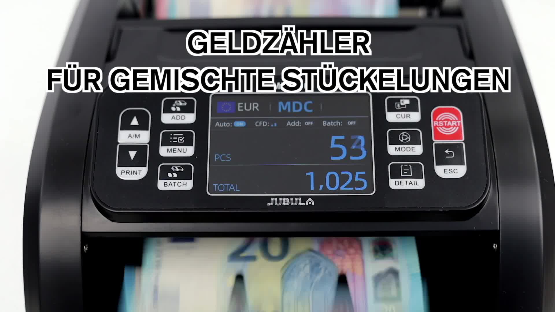 Jubula MV-300 Geldzählmaschine für gemischte Geldscheine Produktbild-Vorschau 7