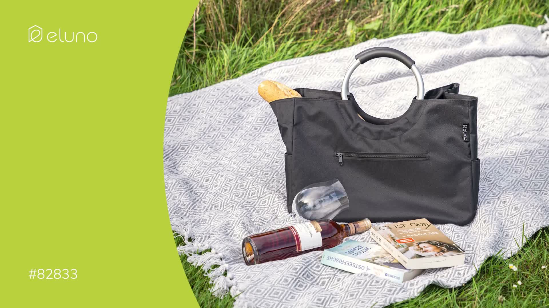 borsa spesa eluno WARWE in poliestere, nero 43 x 29,5 x Anteprima dell’immagine prodotto 7