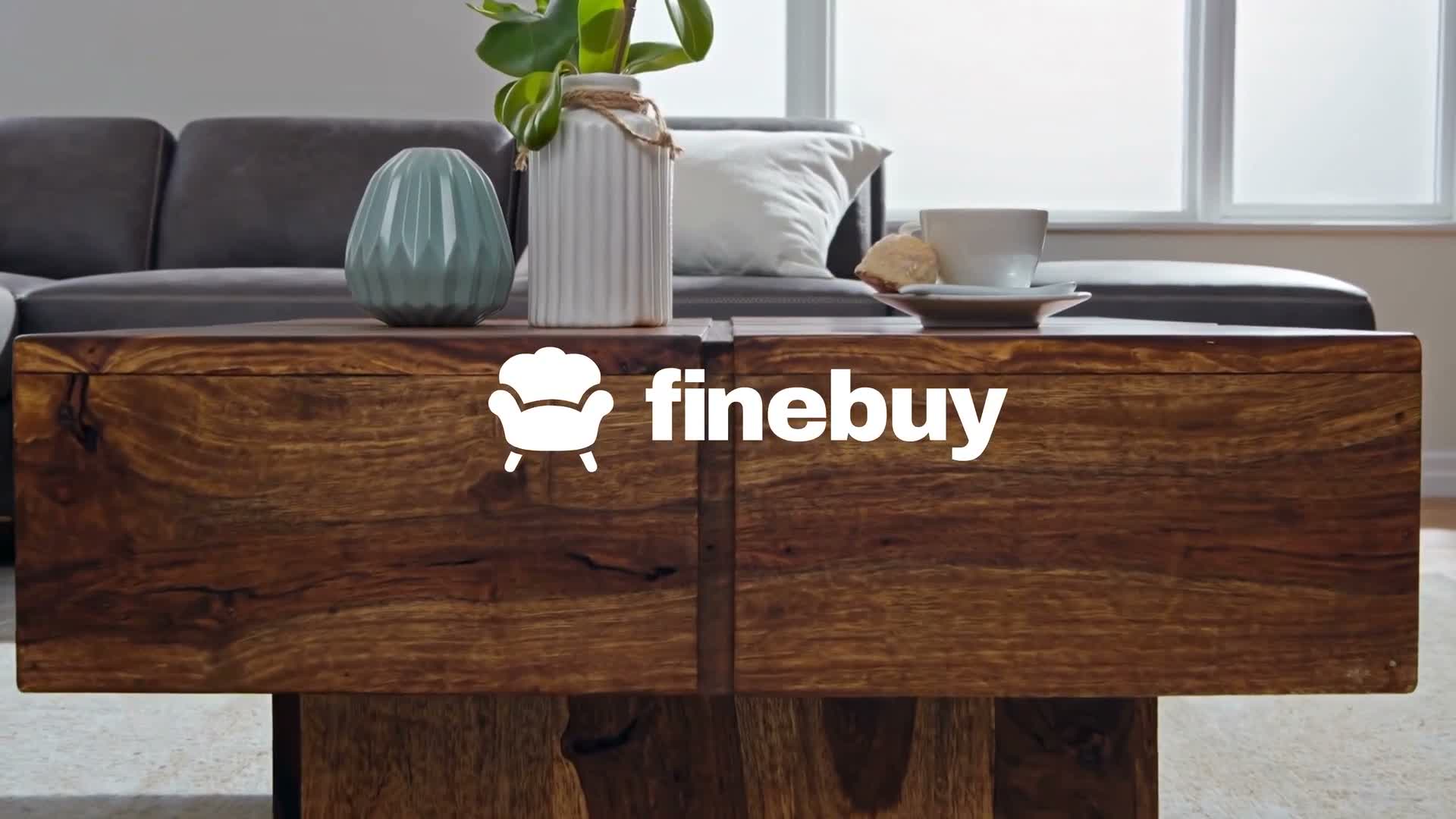FineBuy Couchtisch 57,5x57,5x30 cm Sheesham Massivholz Produktbild-Vorschau 7