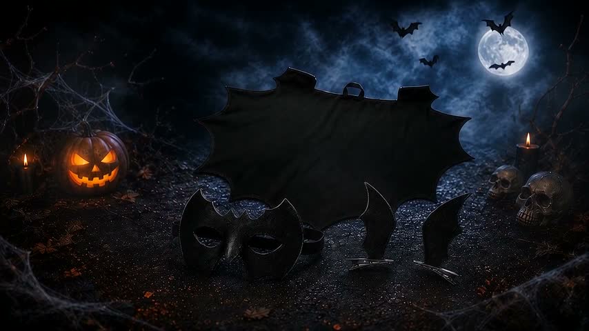 Fledermaus Kostüm Kinder 4 in 1 – Halloween Set ab 4 Jahren Produktbild-Vorschau 7