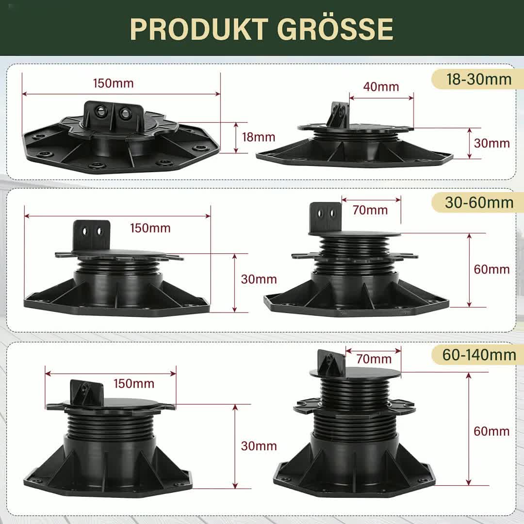 Jopassy Stelzlager 30 Stück höhenverstellbar 18MM-30MM für Produktbild-Vorschau 7