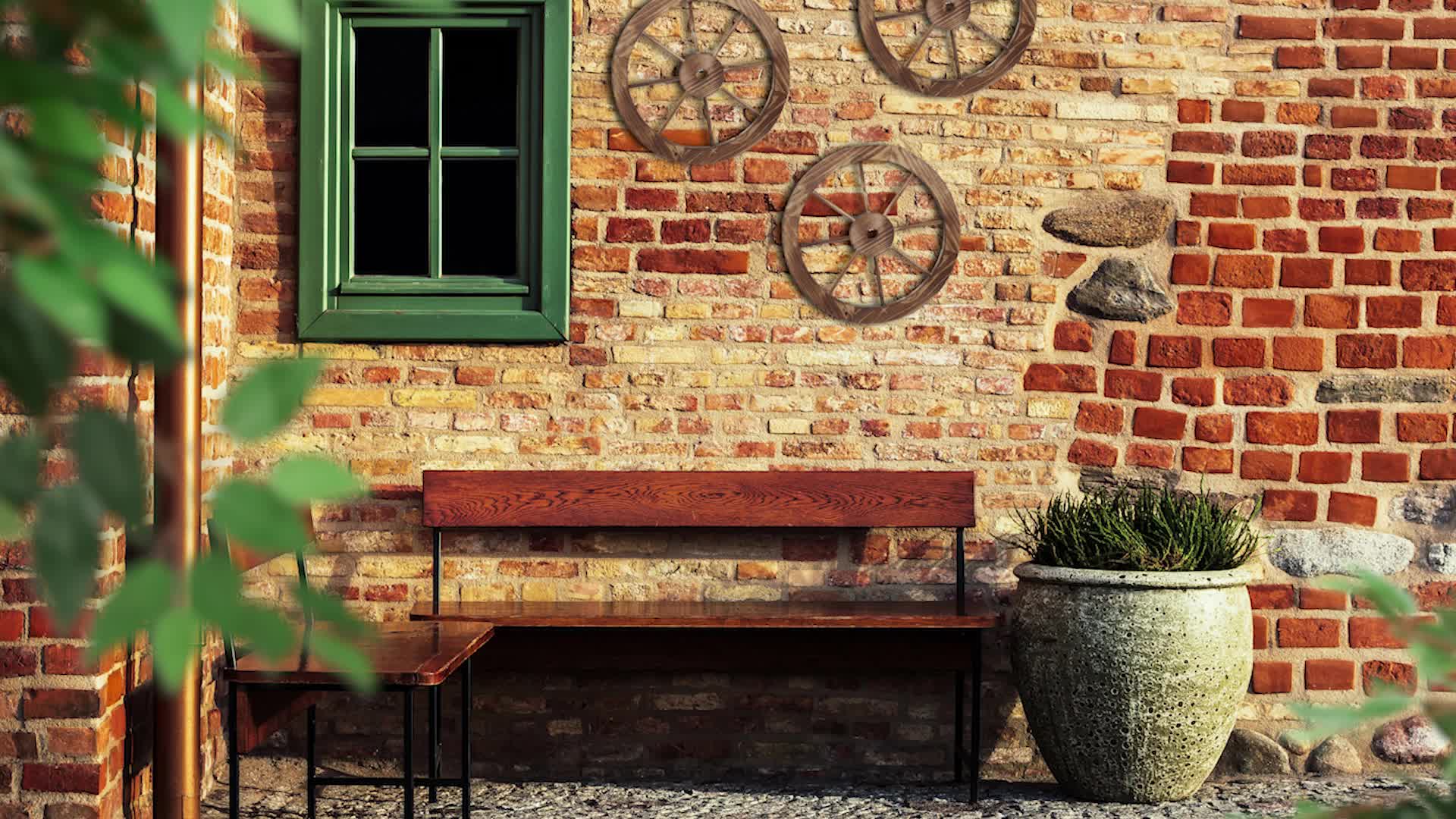 Relaxdays Wagenrad Holz, 3er Set, Deko für Garten, Produktbild-Vorschau 7