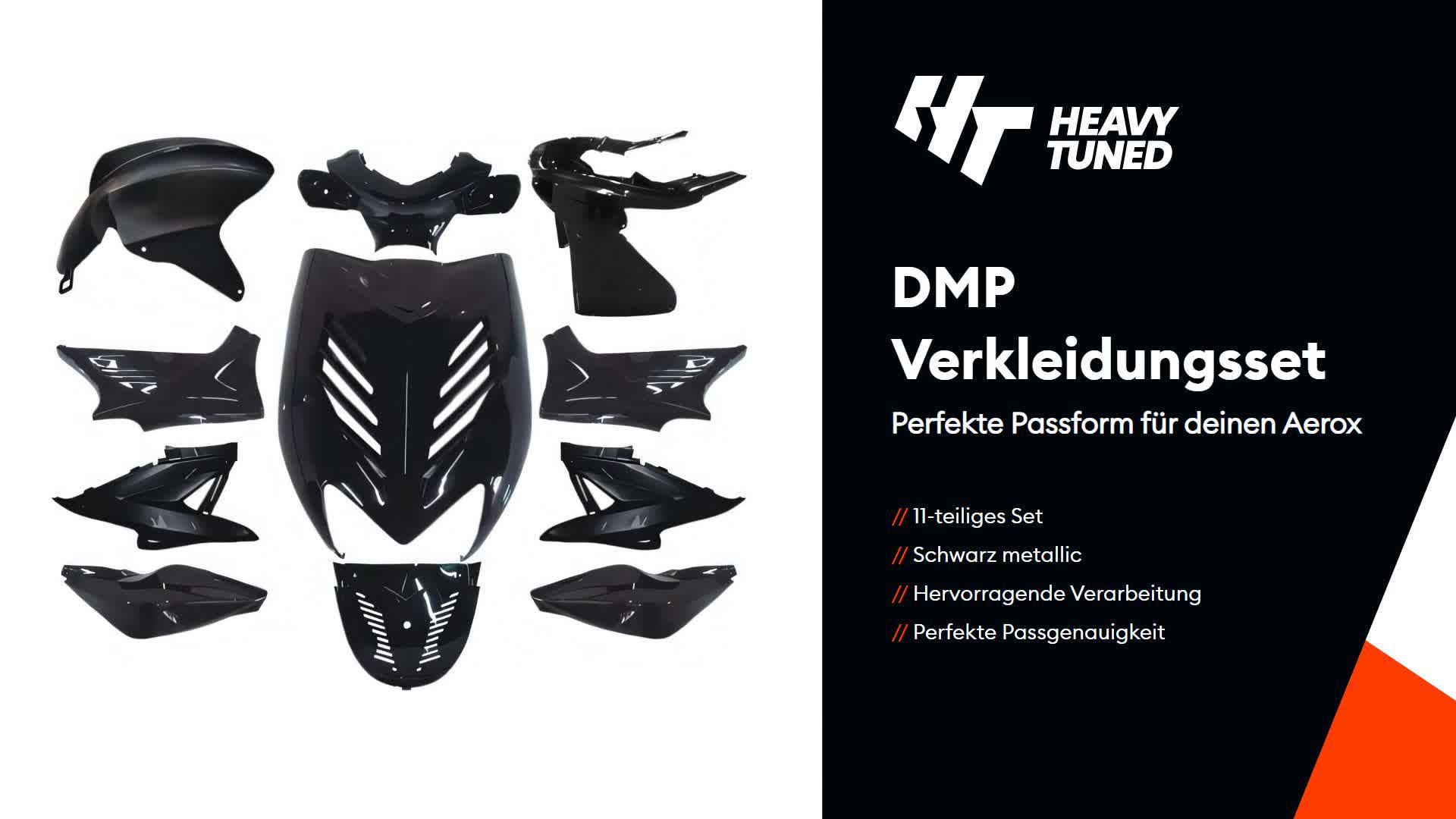 DMP Verkleidungsset 11 Teilig schwarz metallic kompatibel Produktbild-Vorschau 2