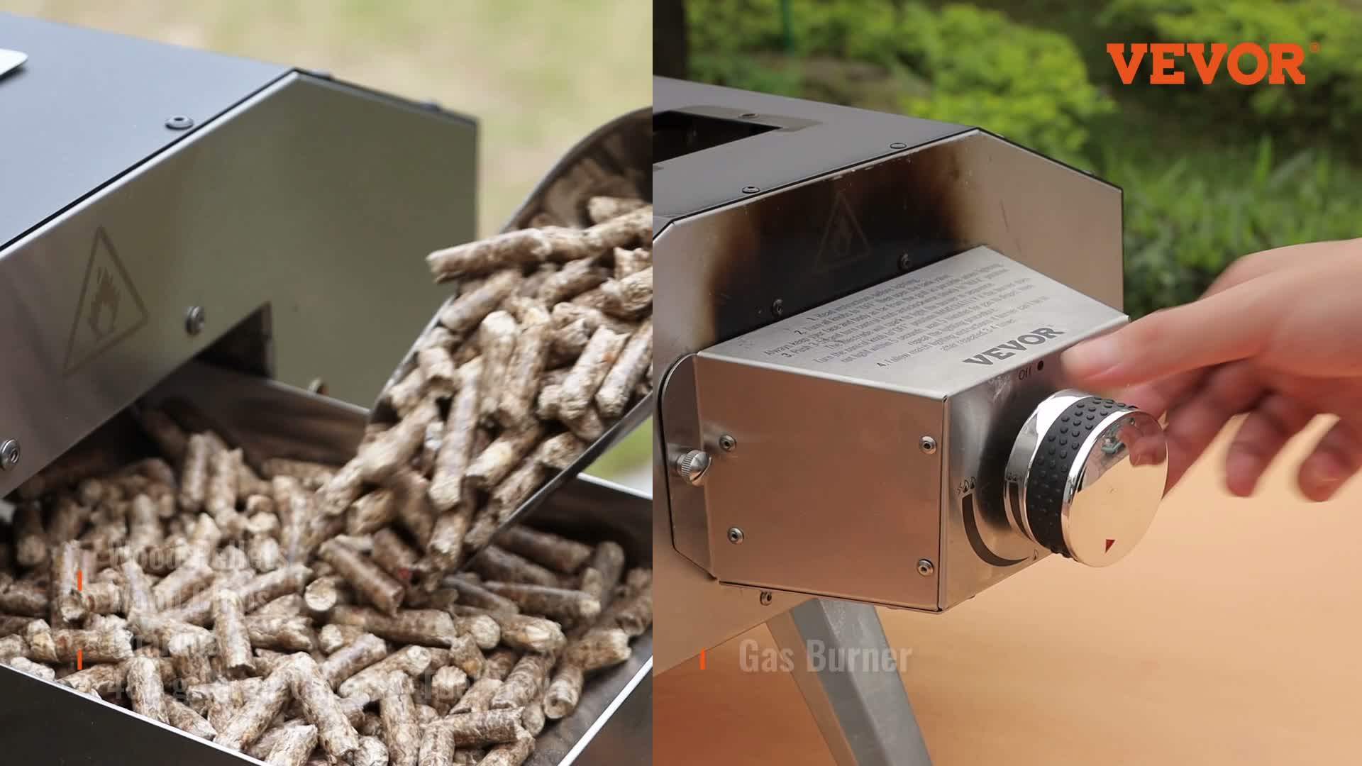 VEVOR Tragbarer Pizzaofen Outdoor 304,8 mm, Gas Holzpellets Produktbild-Vorschau 7