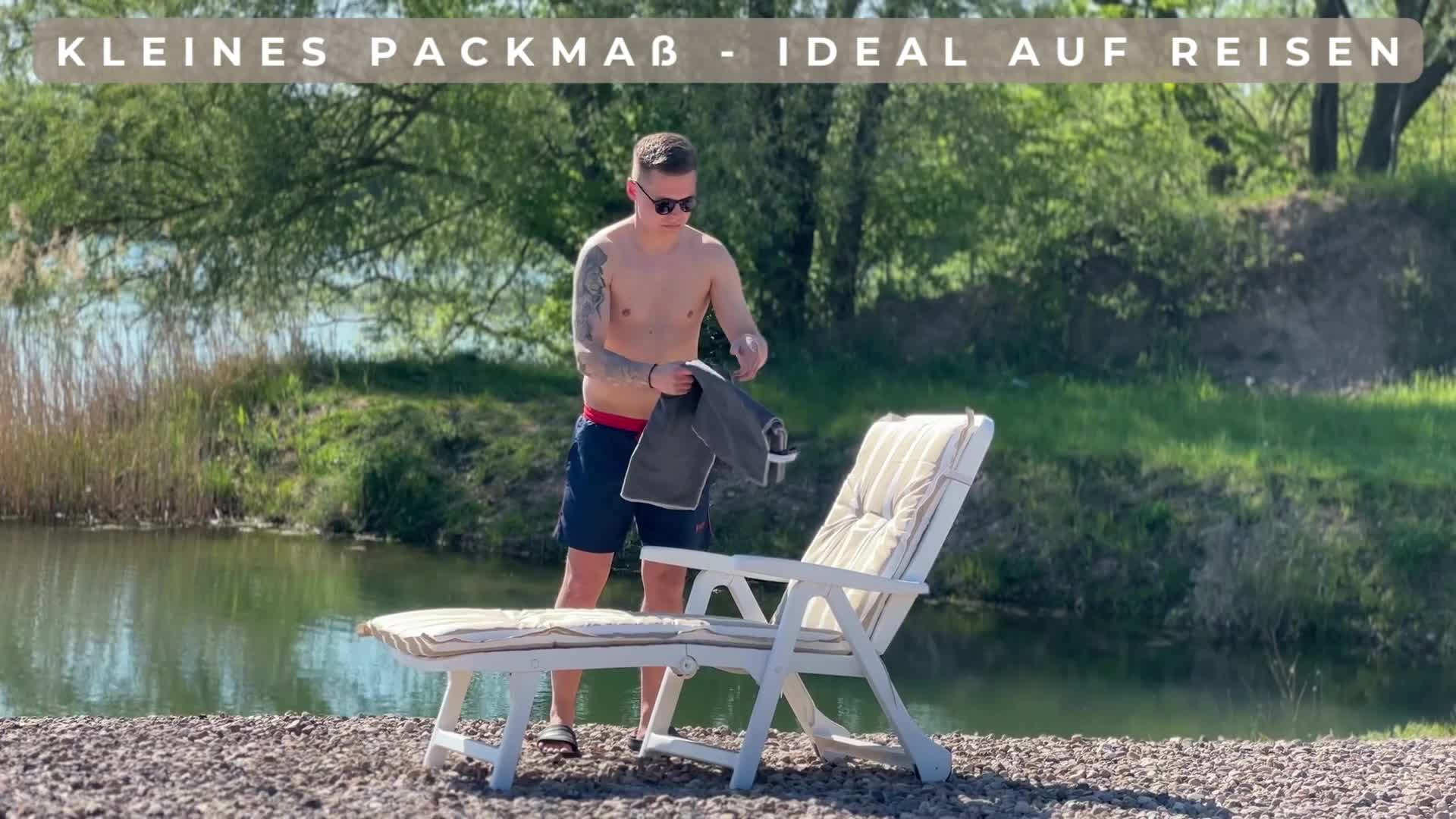 Handtuch für Sonnenliege 200x75cm mit Kapuze Microfaser Produktbild-Vorschau 7