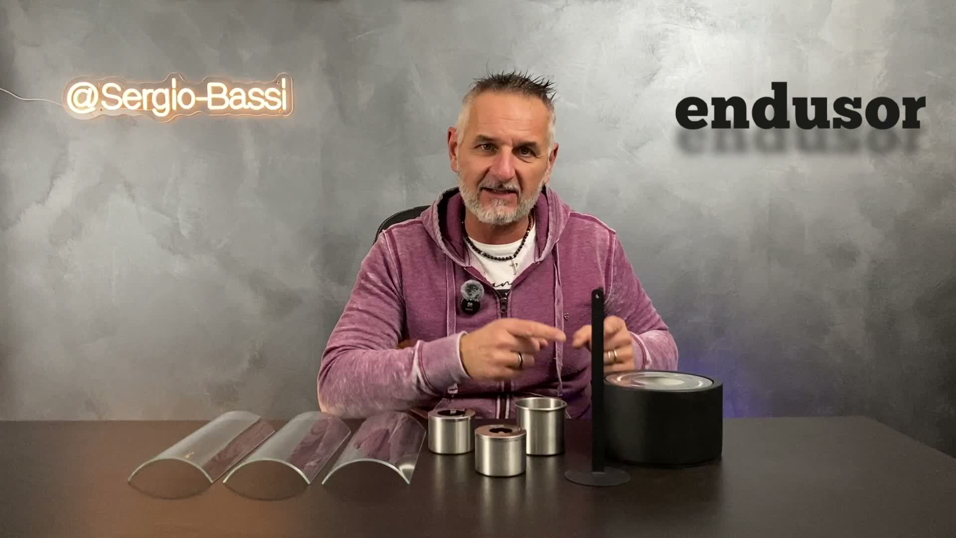 Caminetto da tavolo CURL Black in cemento nero - Caminetto Anteprima dell’immagine prodotto 7