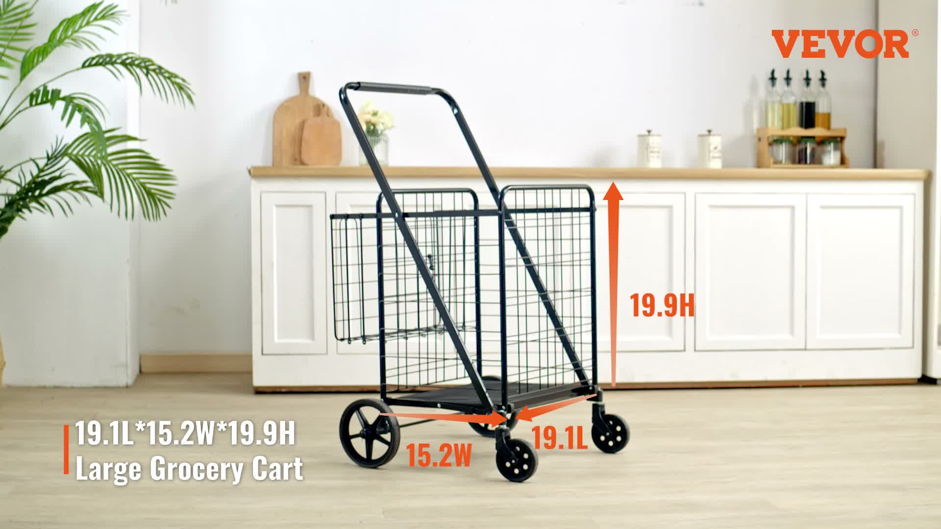 VEVOR Einkaufstrolley Einkaufswagen Klappbar 150,5 kg Produktbild-Vorschau 7
