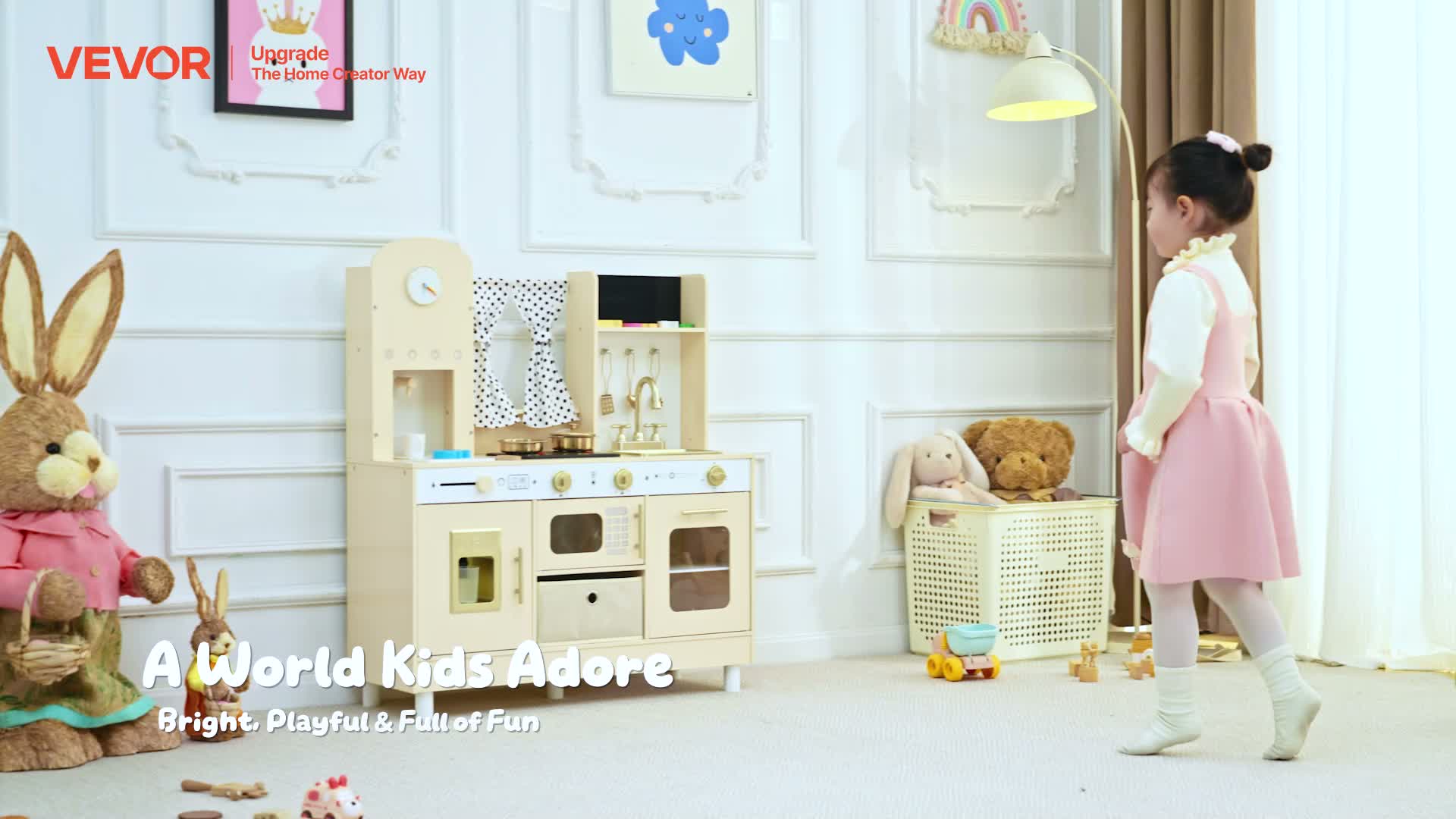 VEVOR Spielküche für Kinder, Moderne Kinderküche mit Licht Produktbild-Vorschau 7
