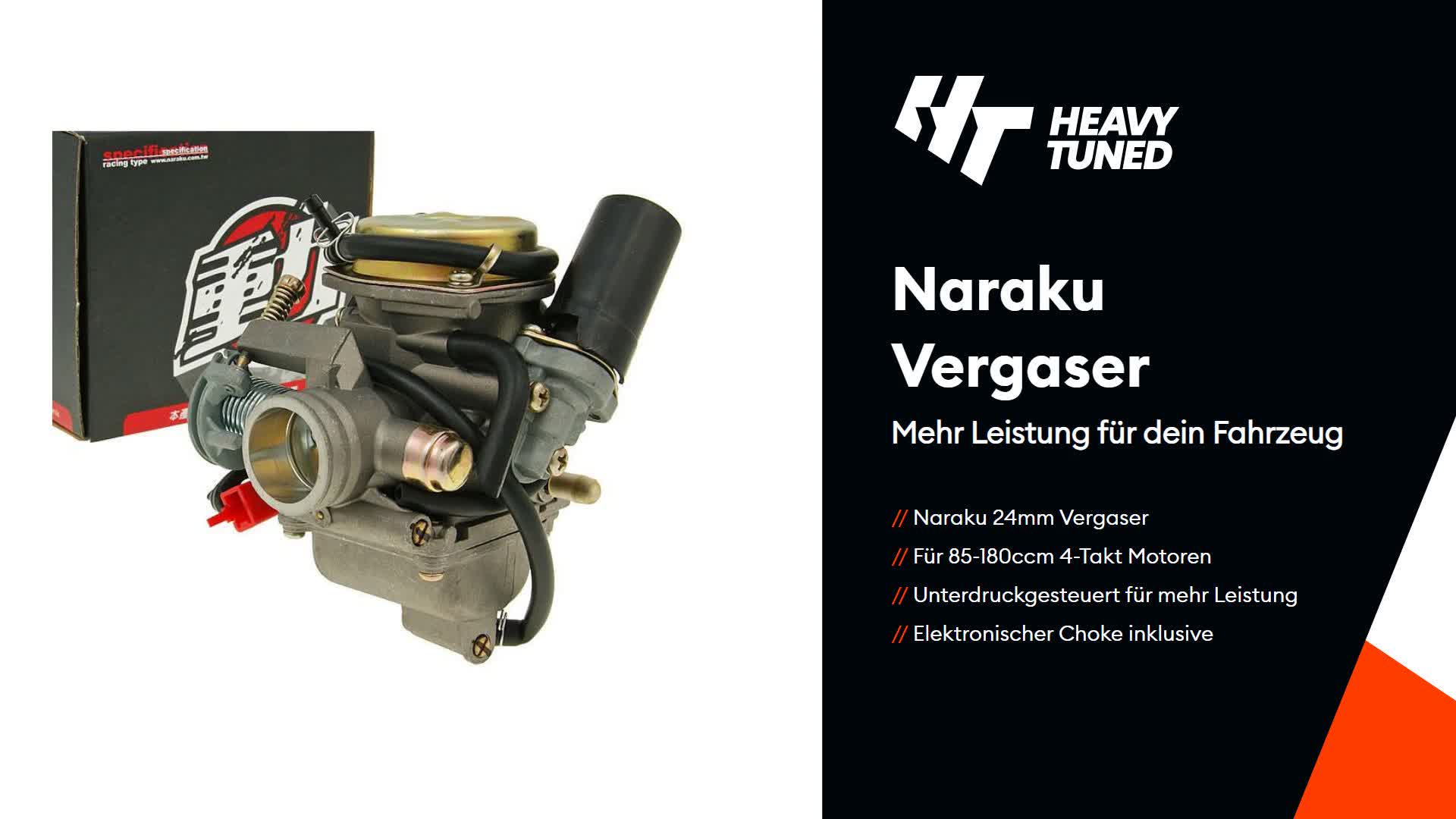 Naraku Vergaser 24mm für 85-180ccm 4-Takt 139QMB GY6 Produktbild-Vorschau 3