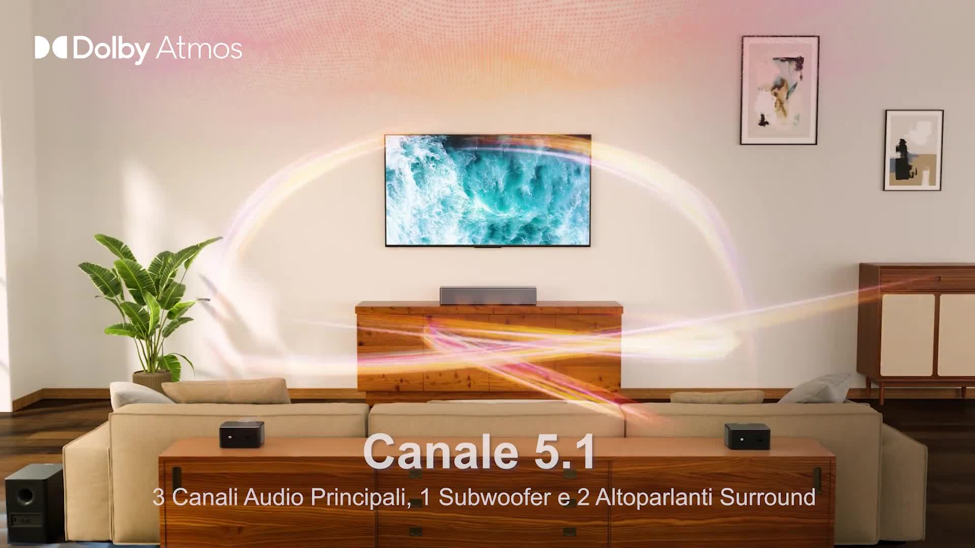 ULTIMEA Soundbar Dolby Atmos 5.1 con subwoofer, diffusore Anteprima dell’immagine prodotto 7
