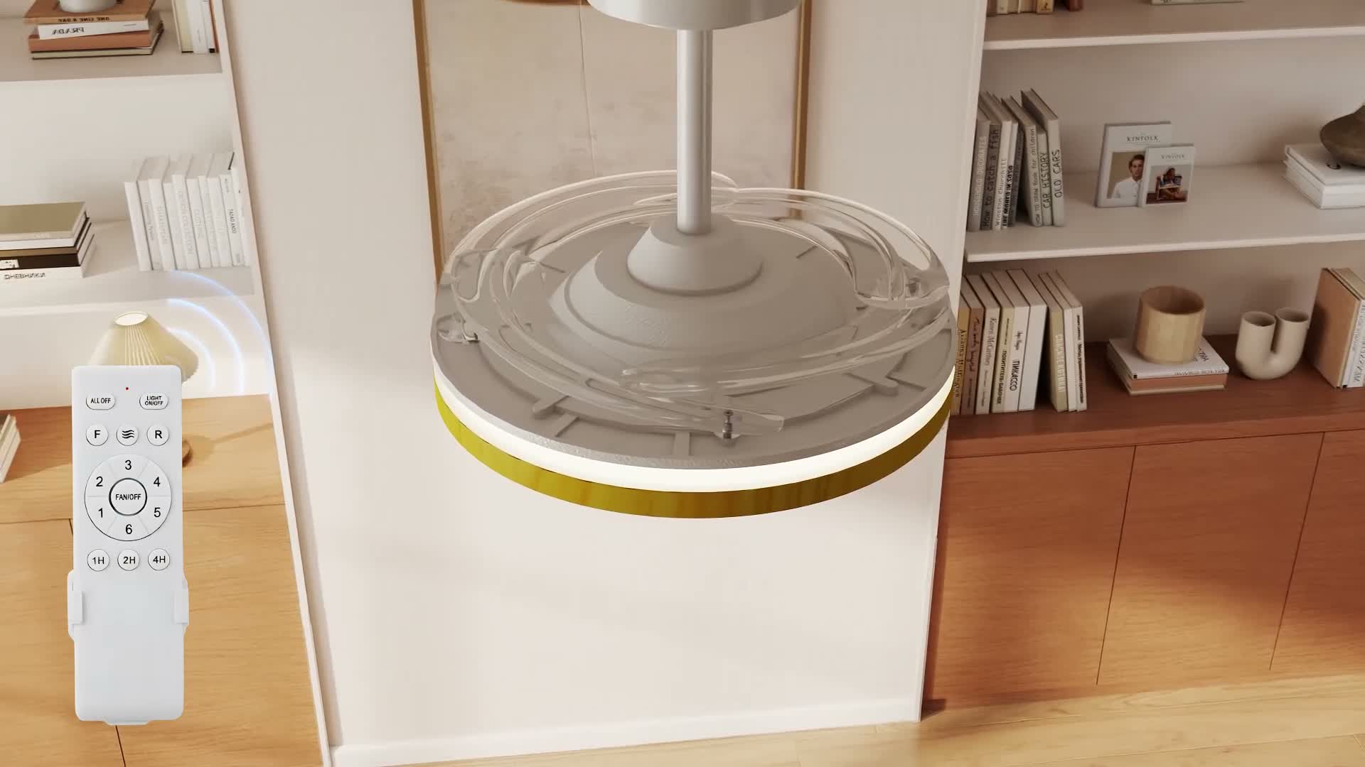 HOMCOM Deckenventilator LED mit Beleuchtung, einziehbare Produktbild-Vorschau 7
