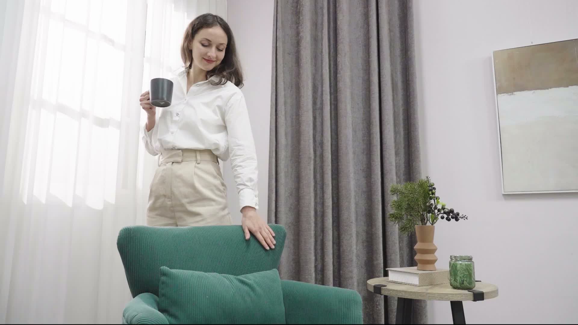 HOMCOM Sessel mit Rückenlehne, abgerundeten Armlehnen Produktbild-Vorschau 7