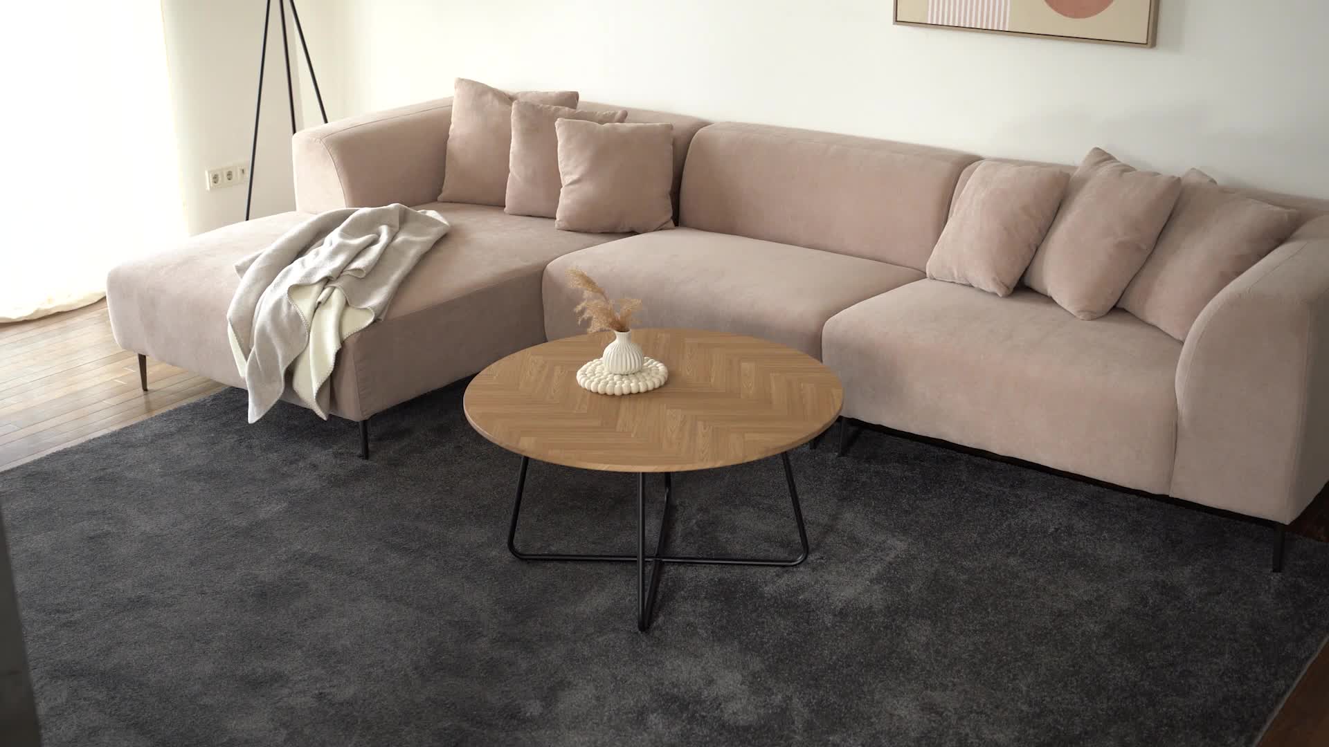 HOME DELUXE - Couchtisch Rund NOVARA 88 x 47 cm- Fishbone Produktbild-Vorschau 7