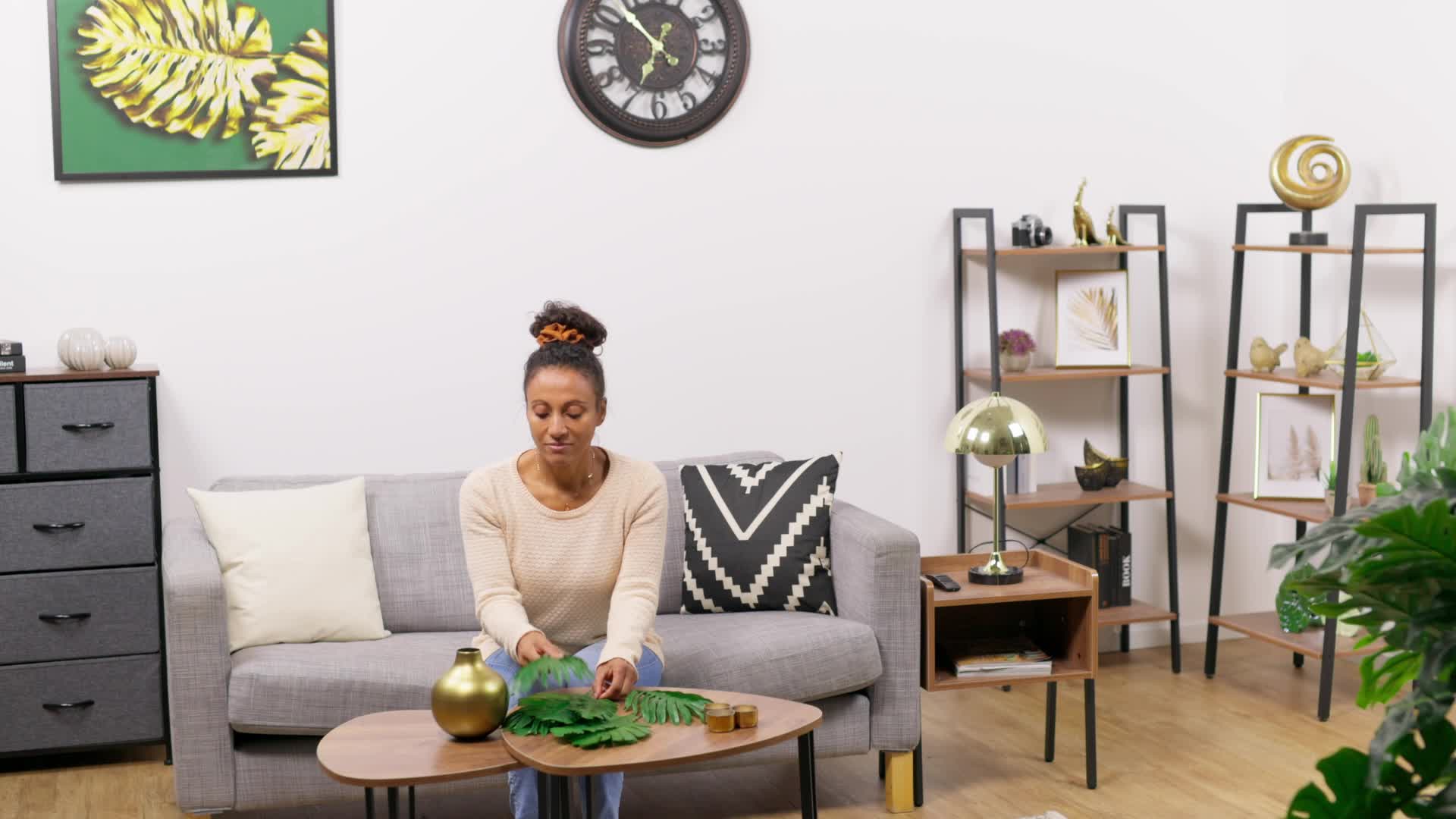 Relaxdays tropische Blätter 72er Set, künstliche Monstera-, Produktbild-Vorschau 7