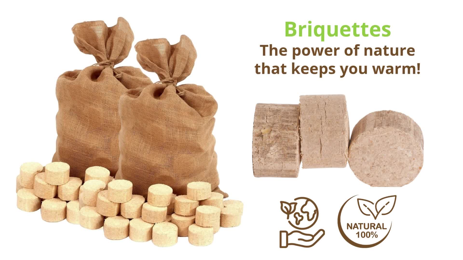 Floranica drevené brikety 100 % lisované brikety z tvrdého Náhľad obrázku produktu 4
