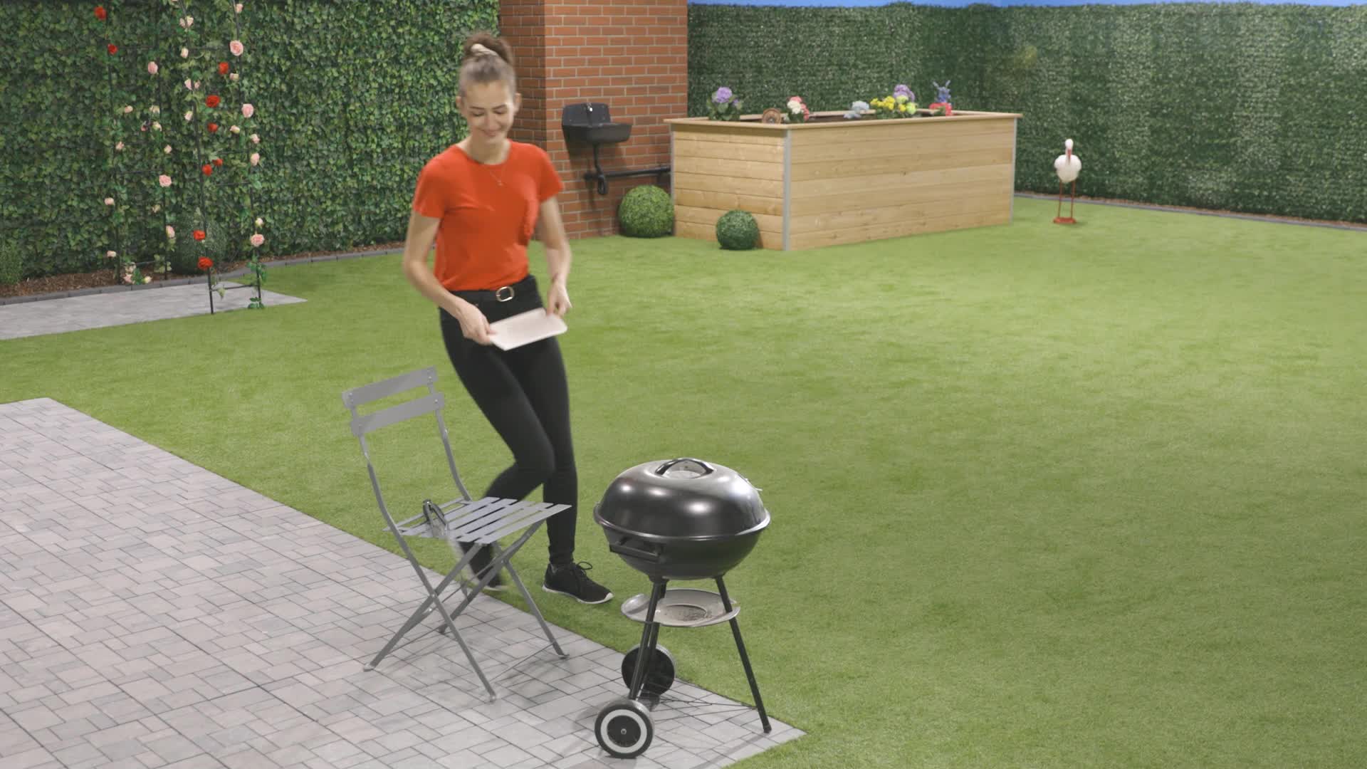Relaxdays Grillzange, Edelstahl, Holzgriff, lange Kochzange Produktbild-Vorschau 7