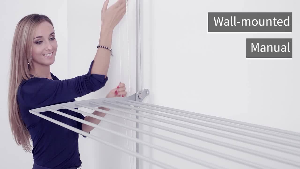 Wand-Wäscheständer mit Gitter, ideal für Balkon, Bad oder Produktbild-Vorschau 7